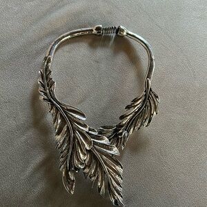Silver leaf choker.